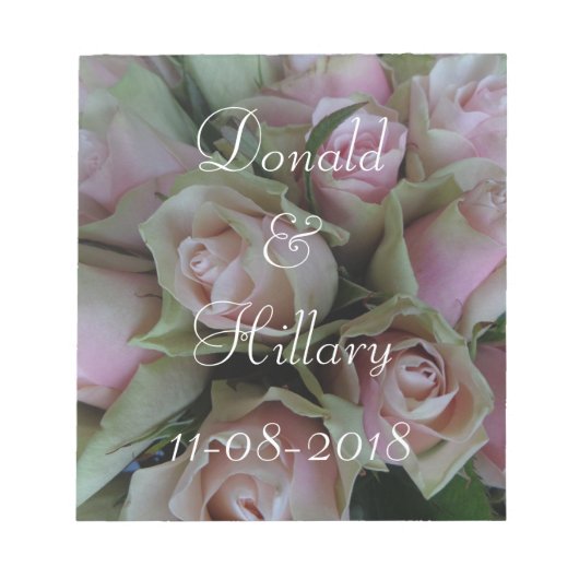 Bloc-note Donald & Hillary Mariage Date Merci nuptiale (Devant)