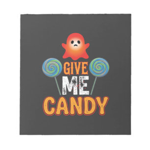 Bloc-note Donnez-moi des bonbons Halloween Fantôme_1