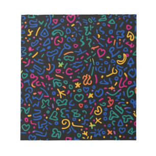Bloc-note Doodle amusant coloré formes vibrantes