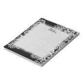 Bloc-note Doodle de fleurs Mandala noir et blanc dessiné à l (Tourné)