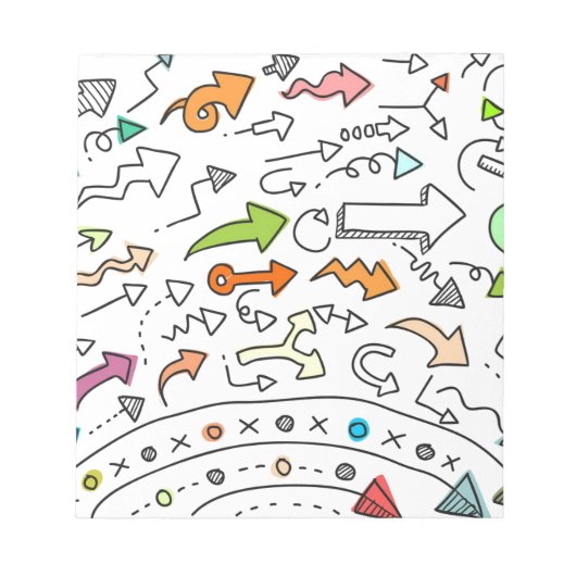 Bloc-note Doodle main tiré Sketchy Flèche Motif (Devant)
