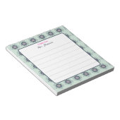 Bloc-note Doodles de Mandala turquoise moderne rose (Incliné)