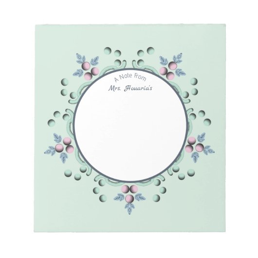 Bloc-note Doodles de Mandala turquoise moderne rose (Devant)