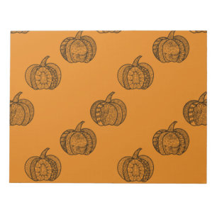 Bloc-note Doodles d'Halloween boho mandala citrouilles Autom