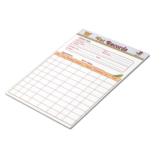 Bloc-note Dossiers vétérinaires (Incliné)