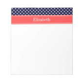 Bloc-note Dots Coral Name Monogram (Devant)