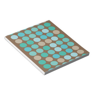 Bloc-note Dots Turquoises et Brown Aqua Blue Motif moderne