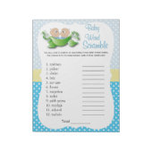 Bloc-note Double Bébé Douche Garçon - Deux Pois Dans Un Jeu (Tourné)