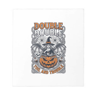 Bloc-note Double peine Malheur Sorcière Citrouille Halloween
