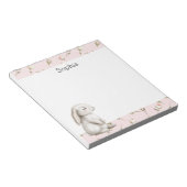 Bloc-note Douces roses florales roses lapin Bunny (Incliné)