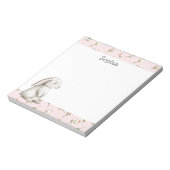 Bloc-note Douces roses florales roses lapin Bunny (Tourné)