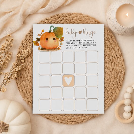 Bloc-note Doux Bingo de Bébé pour l'Automne de la Citrouille