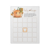 Bloc-note Doux Bingo de Bébé pour l'Automne de la Citrouille (Tourné)