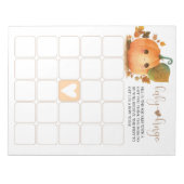 Bloc-note Doux Bingo de Bébé pour l'Automne de la Citrouille (Devant)