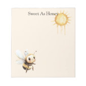 Bloc-note Doux comme le soleil abeille mignonne heureuse (Devant)
