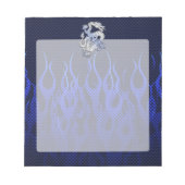 Bloc-note Dragon Bleu dans Chrome Carbon course flammes (Devant)