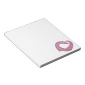 Bloc-note Dragon cardiaque mauve sur blanc (Incliné)