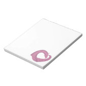 Bloc-note Dragon cardiaque mauve sur blanc (Tourné)