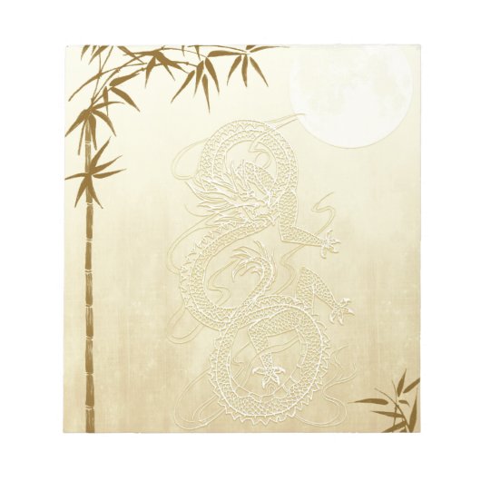 Bloc-note Dragon chinois et bambou (Devant)