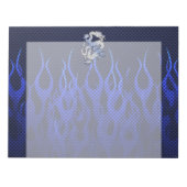 Bloc-note Dragon dans Chrome comme bleu Carbon Fiber Styles (Devant)