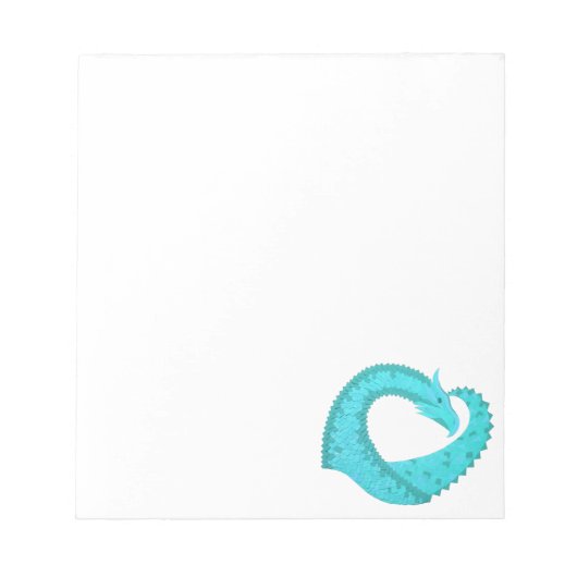 Bloc-note Dragon de coeur du Verdigris en blanc (Devant)