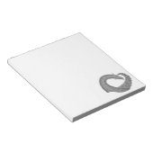 Bloc-note Dragon de coeur gris sur blanc (Incliné)