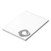 Bloc-note Dragon de coeur gris sur blanc (Tourné)