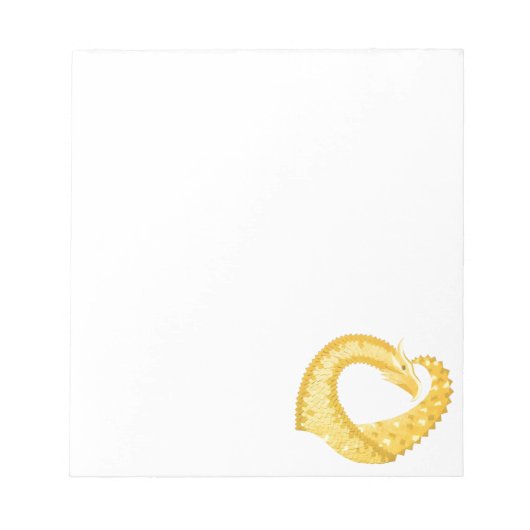 Bloc-note Dragon de coeur jaune sur blanc (Devant)