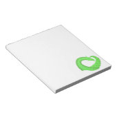 Bloc-note Dragon de coeur vert citron blanc (Incliné)