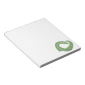 Bloc-note Dragon de coeur vert olive blanc (Incliné)