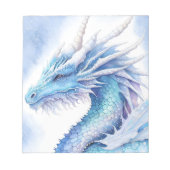 Bloc-note Dragon de glace à l'aquarelle bleu clair (Devant)