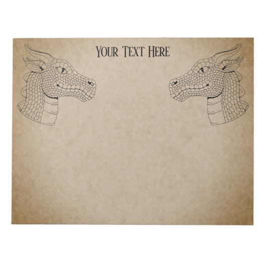 Bloc-note Dragon Head in Profile B&W (Devant)