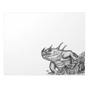 Bloc-note Dragon sur le Rocher, design noir et blanc