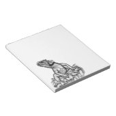Bloc-note Dragon sur le Rocher, design noir et blanc (Incliné)