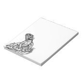Bloc-note Dragon sur le Rocher, design noir et blanc (Tourné)