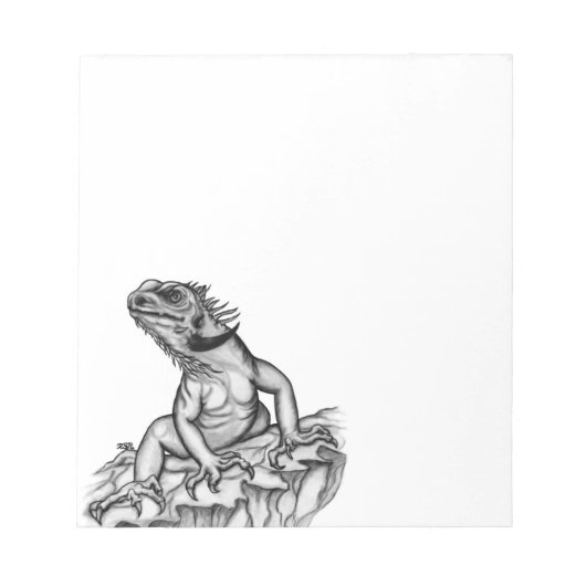 Bloc-note Dragon sur le Rocher, design noir et blanc (Devant)