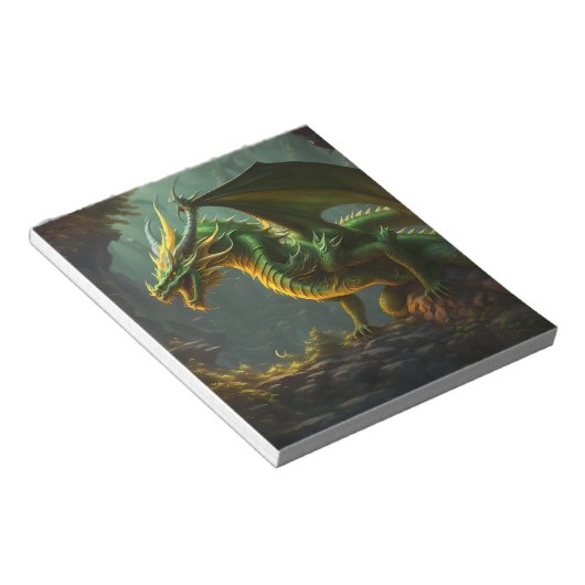 Bloc-note Dragon vert et jaune (Incliné)