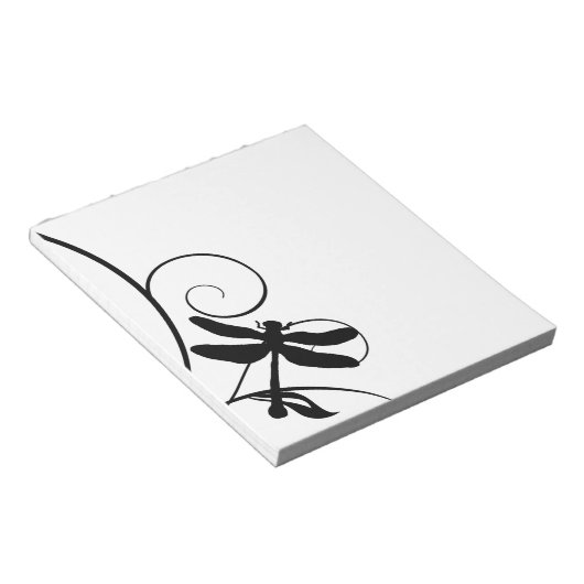 Bloc-note Dragonfly noir et blanc (Incliné)