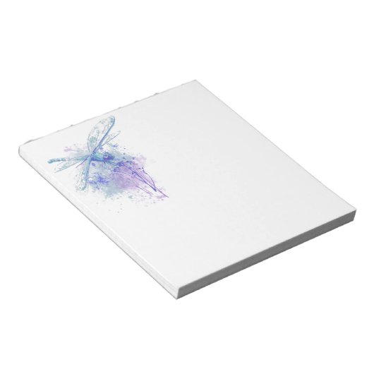 Bloc-note Dragonfly originale aquarelle dans Blue Mauve Natu (Incliné)