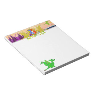 Bloc-note Dragons mignons de bande dessinée du monde color