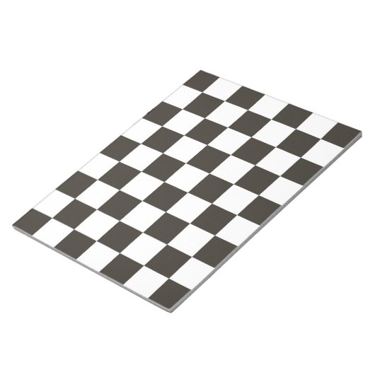 Bloc-note Drapeau À damiers (noir et blanc) (Motif du vérifi (Incliné)