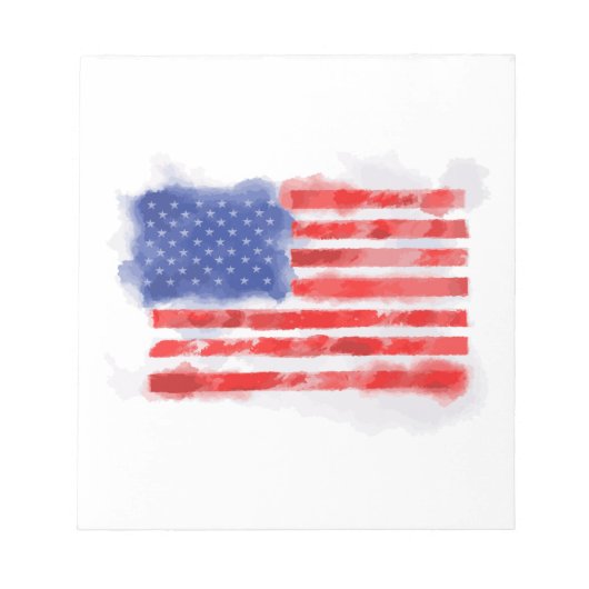Bloc-note Drapeau américain à l'aquarelle pour les vétérans (Devant)