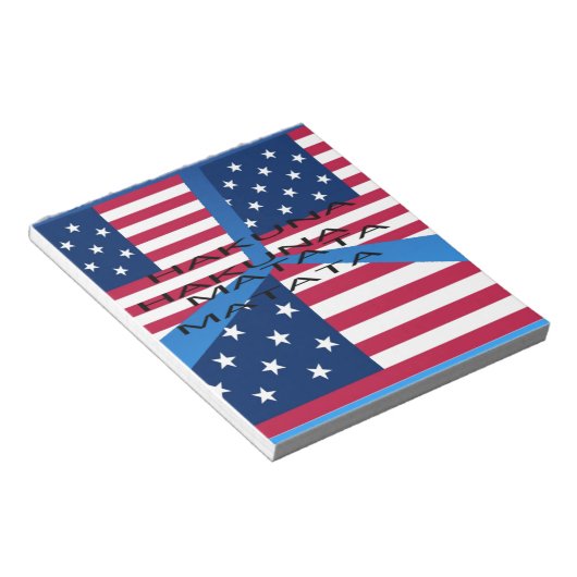 Bloc-note Drapeau américain avec Hakuna Matata : Design patr (Incliné)