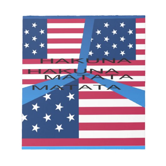 Bloc-note Drapeau américain avec Hakuna Matata : Design patr (Devant)
