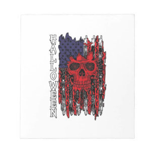 Bloc-note Drapeau américain crâne rouge Halloween Toiles d'a