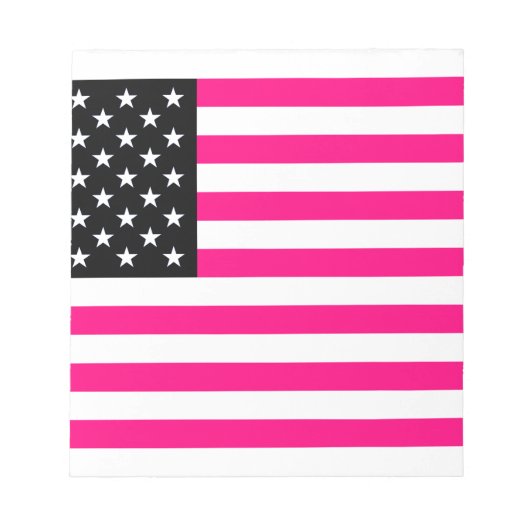 Bloc-note drapeau américain rose (Devant)