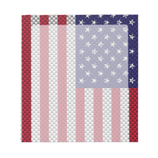 Bloc-note Drapeau américain sur impression semblable à fibre (Devant)