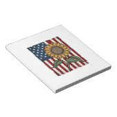 Bloc-note Drapeau Américain Tournesol Vintage (Incliné)