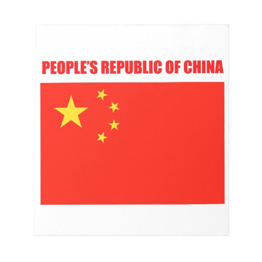 Bloc-note Drapeau Chine haute qualité (Devant)