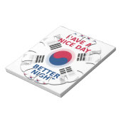 Bloc-note Drapeau coréen design "Ayez une belle journée" (Tourné)